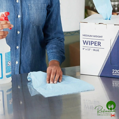 9" x 12" Blue Medium Weight Industrial Wiper with Center Pull Pop-Up Box By Prime - 1,760/Case