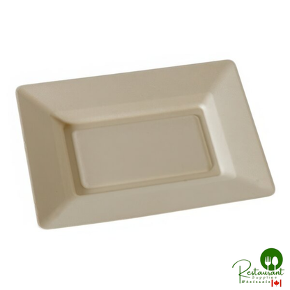 Fineline 43RCP105.WH Conserveware 10" x 5" Bagasse Rectangular Plate - 500/Case