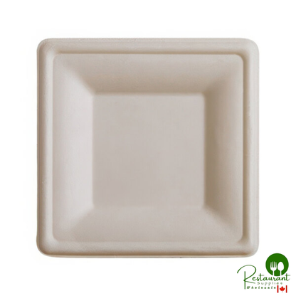 Fineline 43SP08 Conserveware 8" Bagasse Square Plate - 500/Case