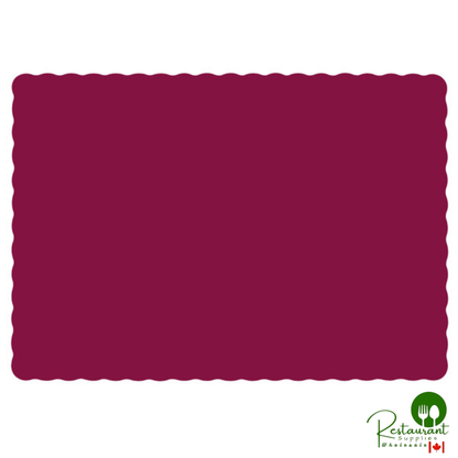 Hoffmaster 310558 10" x 14" Pink Colored Paper Placemat with Scalloped Edge - 1,000/Case