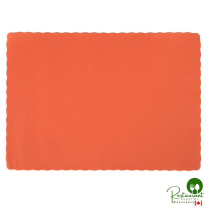 Hoffmaster 310558 10" x 14" Pink Colored Paper Placemat with Scalloped Edge - 1,000/Case