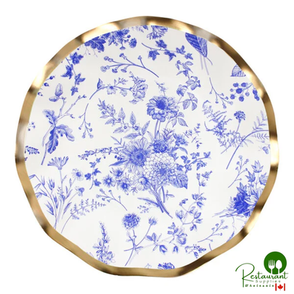 Sophistiplate 8" Hydrangeas Wavy Paper Salad Plate - 96/Case