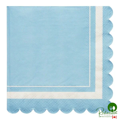 Sophistiplate Sage Scalloped Edge Paper Cocktail Napkin - 240/Case