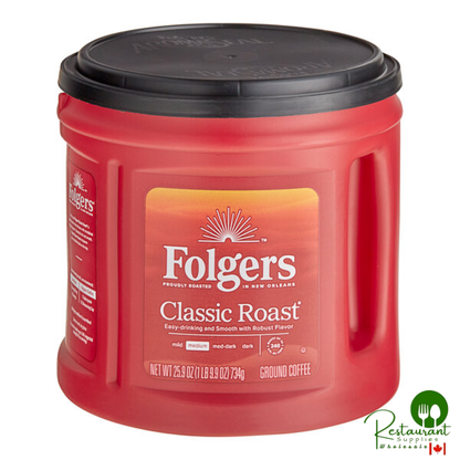 Folgers Classic Roast Ground Coffee Can 25.9 oz. - 6/Case