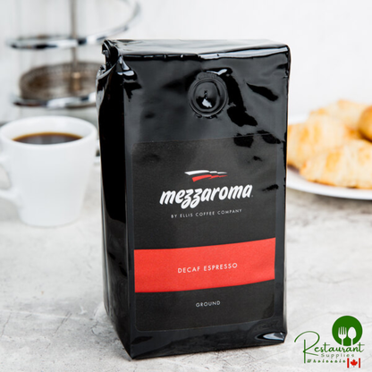Ellis Mezzaroma Dark Decaf Ground Espresso 12 oz. - 6/Case