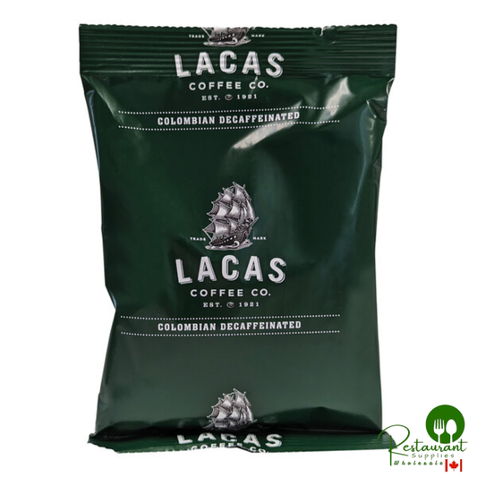 Lacas Coffee 100% Colombian Decaf Coffee Packet 2.5 oz. - 42/Case