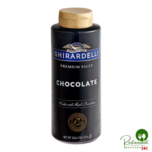 Ghirardelli Black Label Chocolate Flavoring Sauce 12 fl. oz. (16 oz.) - 12/Case