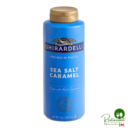 Ghirardelli Sea Salt Caramel Flavoring Sauce 12 fl. oz. (16 oz.) - 12/Case