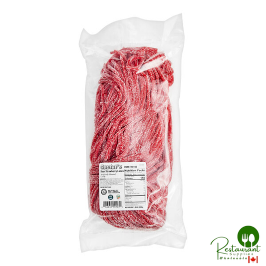 Gustaf's Sour Strawberry Licorice Laces 2 lb. - 10/Case