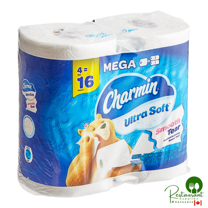 Charmin Ultra Soft 4" x 4" 2-Ply 224 Sheet Toilet Paper Mega Roll - 4/Pack