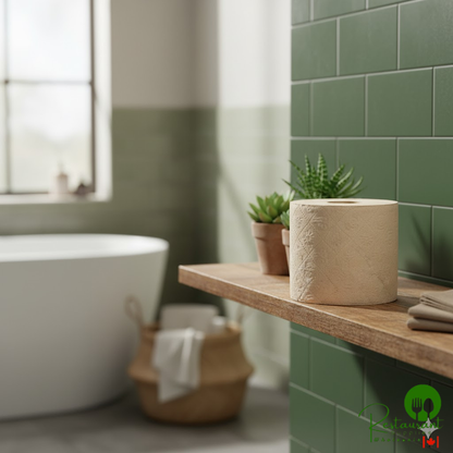 Leafy 4" x 4" 3-Ply 370 Sheet Bamboo Toilet Paper Roll - 24/Case