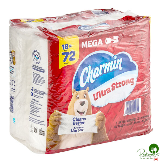 Charmin Ultra Strong 4" x 4" 2-Ply 220 Sheet Toilet Paper Mega Roll - 18/Pack