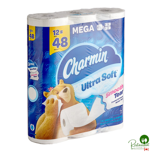 Charmin Ultra Soft 4" x 4" 2-Ply 224 Sheet Toilet Paper Mega Roll - 48/Case