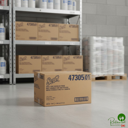 Scott® Professional 4" x 4" Small Core 2-Ply 1100 Sheet Toilet Paper Roll - 36/Case