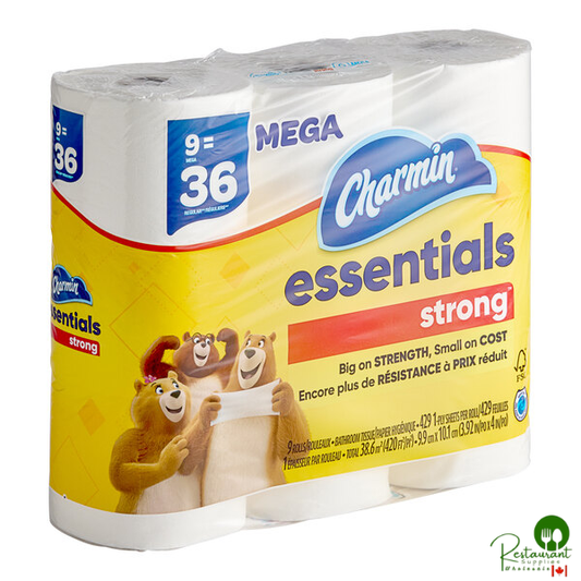 Charmin Essentials Strong 4" x 4" 2-Ply 429 Sheet Toilet Paper Mega Roll - 36/Case