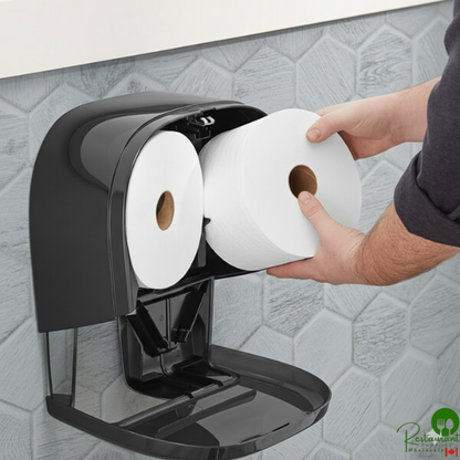 Tork Universal T10 3 1/2" x 4" 2-Ply 2000 Sheet High Capacity Toilet Paper Roll with Opticore - 12/Case