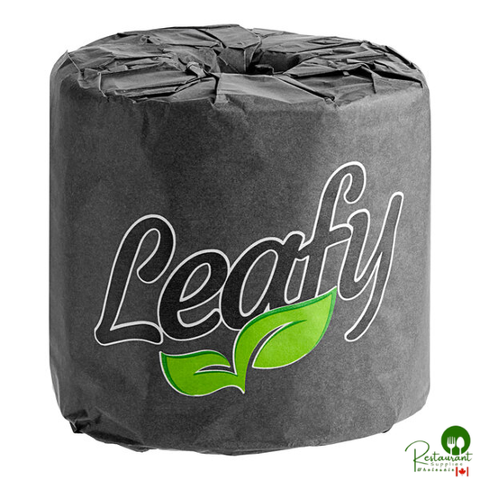 Leafy 4" x 4" Individually-Wrapped 2-Ply 500 Sheet Bamboo Toilet Paper Standard Roll - 80/Case