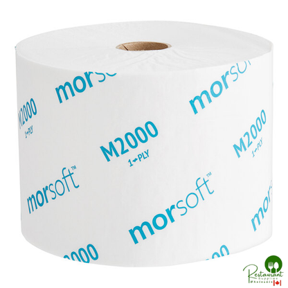 Morcon Morsoft 3 7/8" x 3 3/4" 1-Ply Standard 2,000 Sheet High-Capacity Toilet Paper Roll for Portable Restrooms - 24/Case