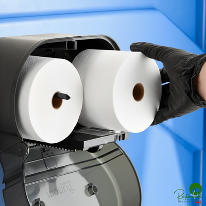 Morcon Morsoft 3 7/8" x 3 3/4" 1-Ply Standard 2,000 Sheet High-Capacity Toilet Paper Roll for Portable Restrooms - 24/Case