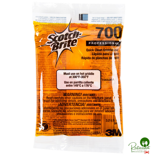 3M 700CC Scotch-Brite™ 3.2 oz. Liquid Griddle Quick Clean Packet - 40/Case