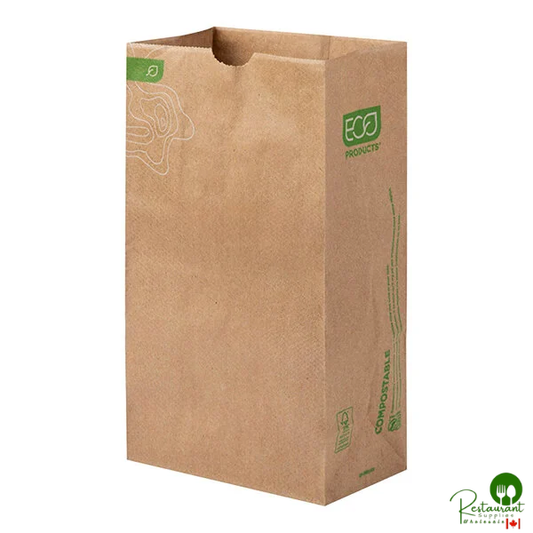 Eco-Products 6 lb. Kraft Compostable Paper Bag - 400/Case