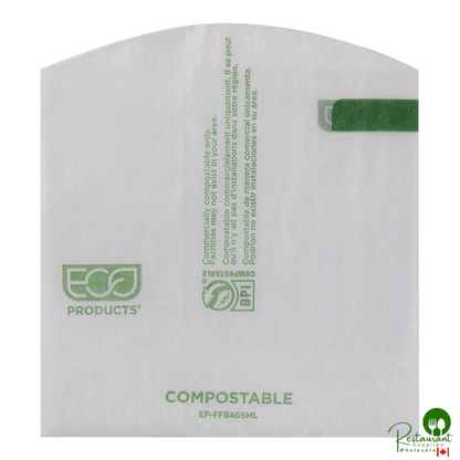 Eco-Products 4 1/2" x 4 1/2" White Compostable Dry Waxed French Fry Bag - 1,000/Case