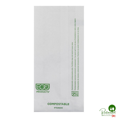 Eco-Products 1 lb. White Compostable Paper Bag - 1,000/Case