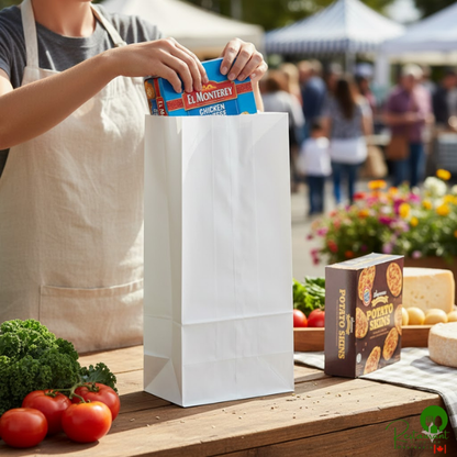 25 lb. Tall White Paper Bag - 500/Bundle