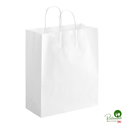 Duro Traveler 13" x 6" x 15 3/4" White Shopping Bag with Handles - 250/Bundle