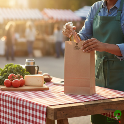 Duro Husky Dubl Life 12 lb. Heavy-Duty Natural Kraft Paper Bag - 400/Bundle