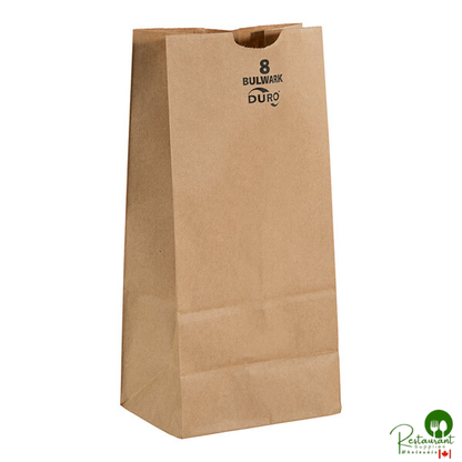 Duro Bulwark 8 lb. Extra Heavy-Duty Natural Kraft Bag - 400/Bundle