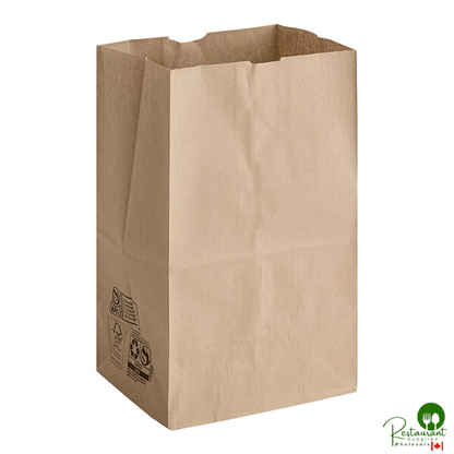 Duro 20 lb. Shorty Natural Kraft Paper Bag - 500/Bundle