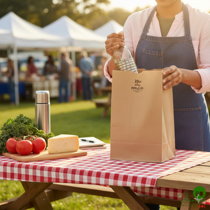 Duro 20 lb. Shorty Natural Kraft Paper Bag - 500/Bundle
