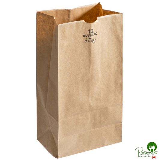 Duro Bulwark 12 lb. Extra Heavy Duty Natural Kraft Bag - 400/Bundle