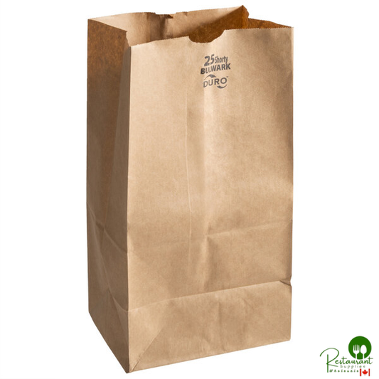 Duro Bulwark 25 lb. Shorty Extra Heavy-Duty Natural Kraft Bag - 400/Bundle