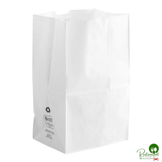 Duro 20 lb. Shorty White Paper Bag - 500/Bundle