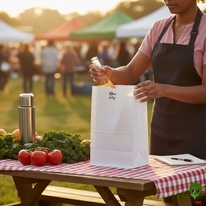 Duro 20 lb. Shorty White Paper Bag - 500/Bundle