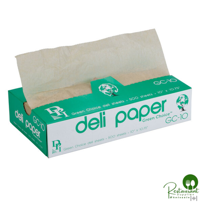 Durable Packaging 10" x 10 3/4" Green Choice Interfolded Kraft Unbleached Brown Soy Wax Deli Sheets - 6,000/Case