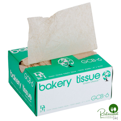 Durable Packaging 6" x 10 3/4" Green Choice Interfolded Kraft Unbleached Brown Soy Wax Bakery Tissue - 10,000/Case