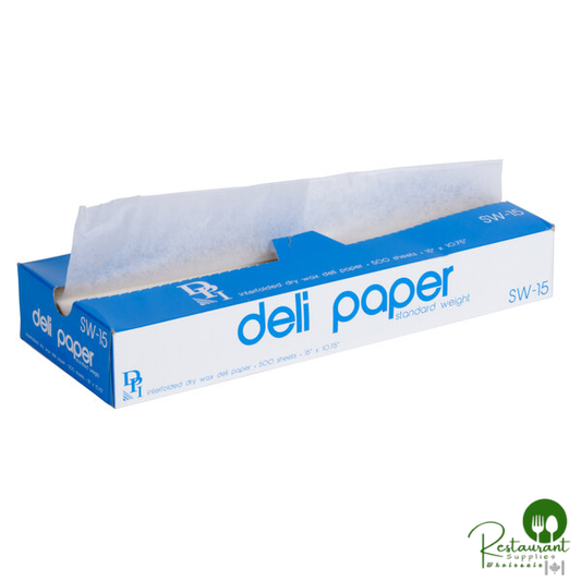 Durable Packaging SW-15 15" x 10 3/4" Interfolded Deli Wrap Wax Paper - 6,000/Case