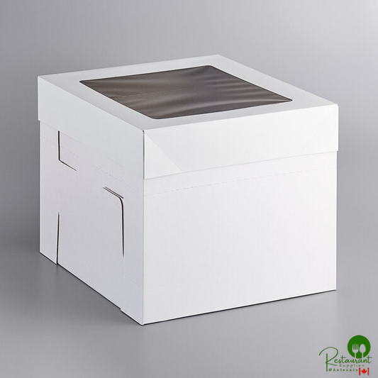 Enjay B-FB14 14" x 14" x 12" Flexbox White Adjustable Cake / Bakery Box - 25/Case