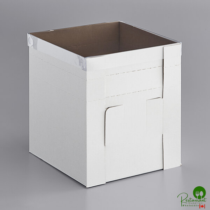 Enjay B-FB10 10" x 10" x 12" Flexbox White Adjustable Cake / Bakery Box - 25/Case