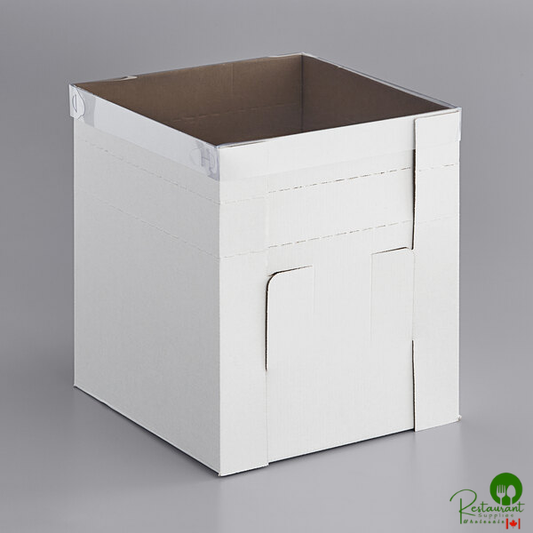 Enjay B-FB10 10" x 10" x 12" Flexbox White Adjustable Cake / Bakery Box - 25/Case