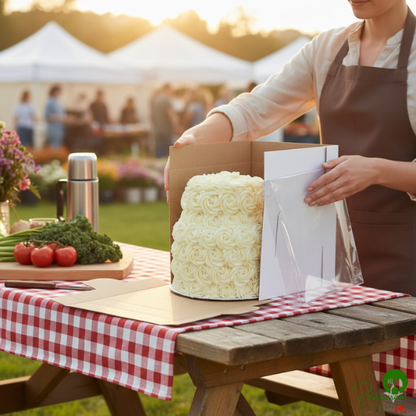 Enjay B-FB10 10" x 10" x 12" Flexbox White Adjustable Cake / Bakery Box - 25/Case