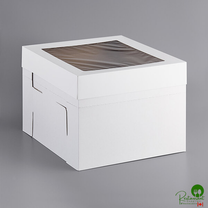 Enjay B-FB16 16" x 16" x 12" Flexbox White Adjustable Cake / Bakery Box - 25/Case