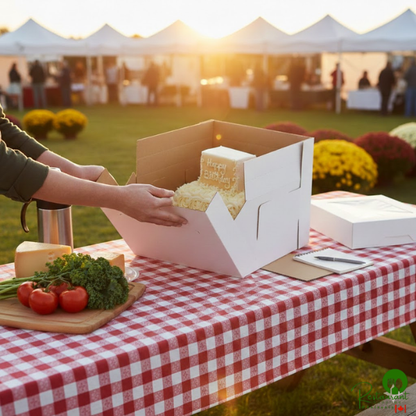 Enjay B-FB16 16" x 16" x 12" Flexbox White Adjustable Cake / Bakery Box - 25/Case