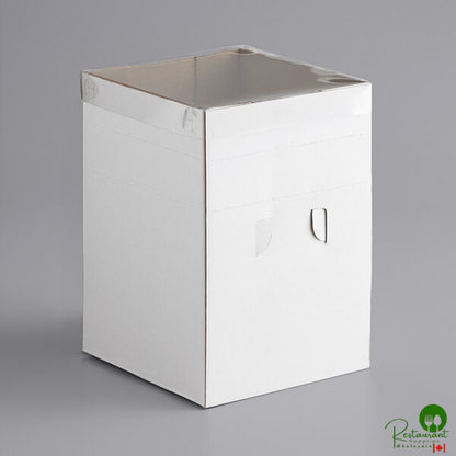 Enjay B-FB8 8" x 8" x 12" Flexbox White Adjustable Cake / Bakery Box - 25/Case