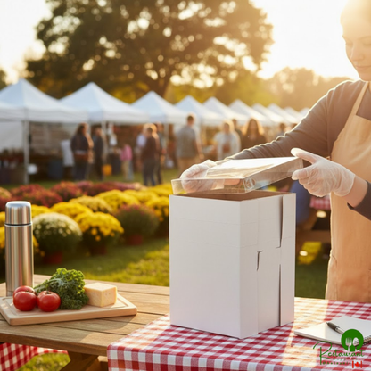 Enjay B-FB8 8" x 8" x 12" Flexbox White Adjustable Cake / Bakery Box - 25/Case