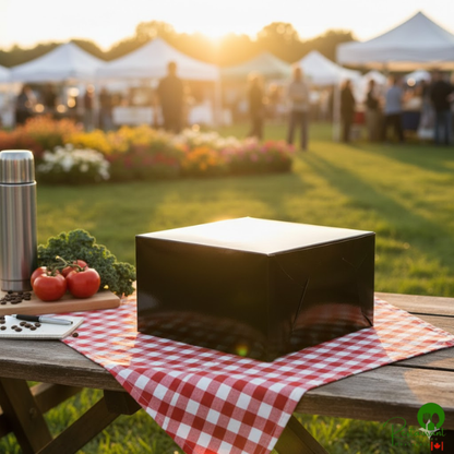 Enjay B-BLK-885 8" x 8" x 5" Black Cake / Bakery Box - 100/Bundle