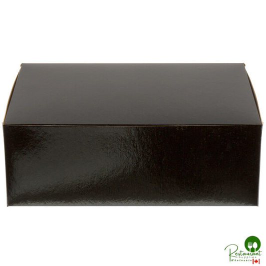 Enjay B-BLK-10145 14" x 10" x 5" Black 1/4 Sheet Cake Box - 100/Bundle